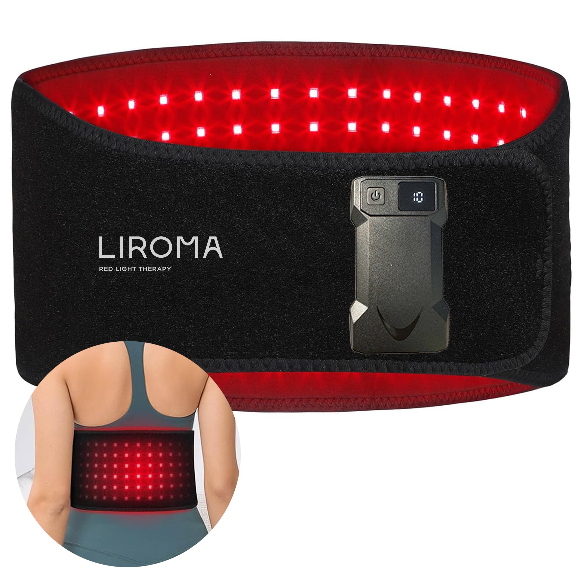LIROMA® SHIELD red light therapy back belt